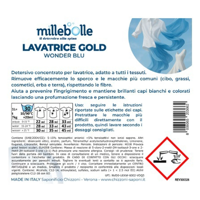 Vendita online Detersivo per bucato Wonder Blue Gold 1l